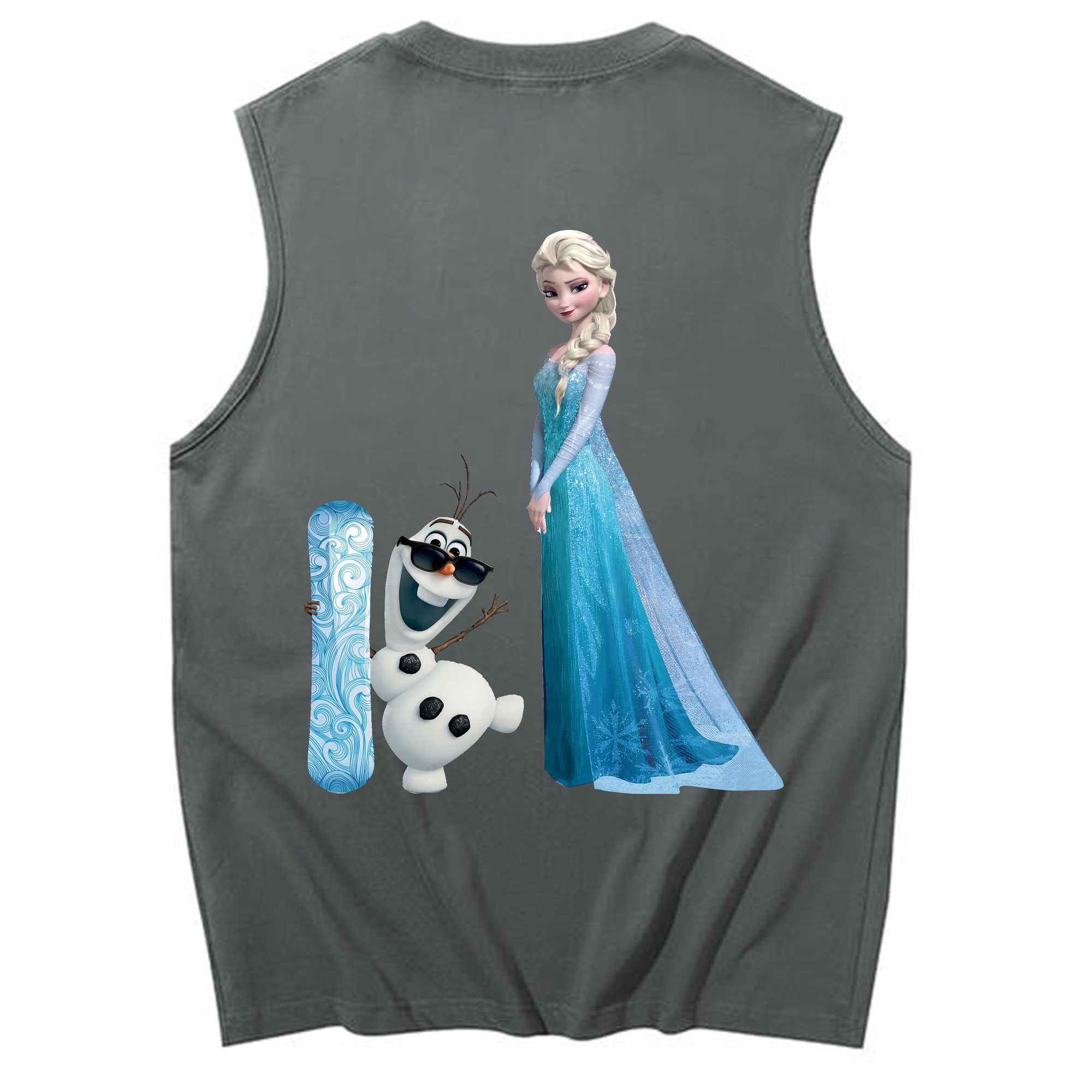 （画像用） アナと雪の女王 アンナ エルサ Frozen Anna Elsa コットン100％タンクトップ（背面プリント）